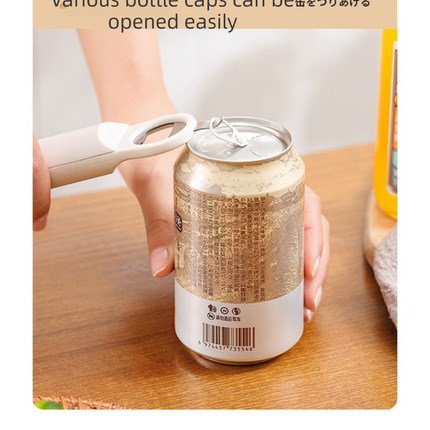 Red Multi-Functional Adjustable Can and Bottle Opener - Heavy Duty Jar Opener for Seniors, Women, and Weak Hands - Easy Grip Kitchen Gadget for Jars, Bottles, and Cans