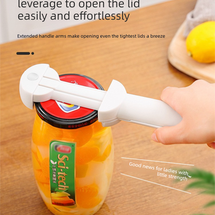 Blue Multi-Functional Adjustable Can and Bottle Opener - Heavy Duty Jar Opener for Seniors, Women, and Weak Hands - Easy Grip Kitchen Gadget for Jars, Bottles, and Cans
