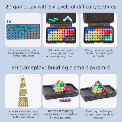Black rectangle Magic Beads 3D Puzzle – product features