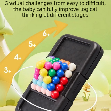 Black Rectangular Smart XO Puzzle — A portable logic game suitable , featuring numerous levels and crafted from ABS material.