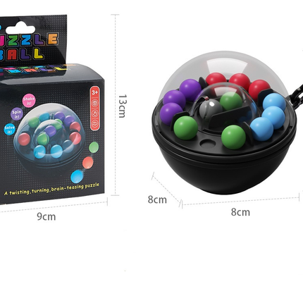 Black Spherical Spinning Magic Beads 3D Puzzle – A portable puzzle logic game suitable it features numerous levels and is made of ABS material.