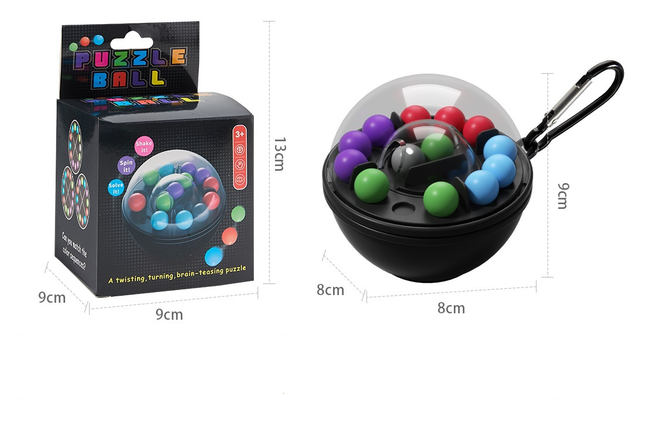 Black Spherical Spinning Magic Beads 3D Puzzle A portable puzzle logic game suitable it features numerous