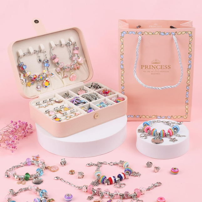 120-Piece Colorful Craft Set (Includes Beads Charms and Storage Case)