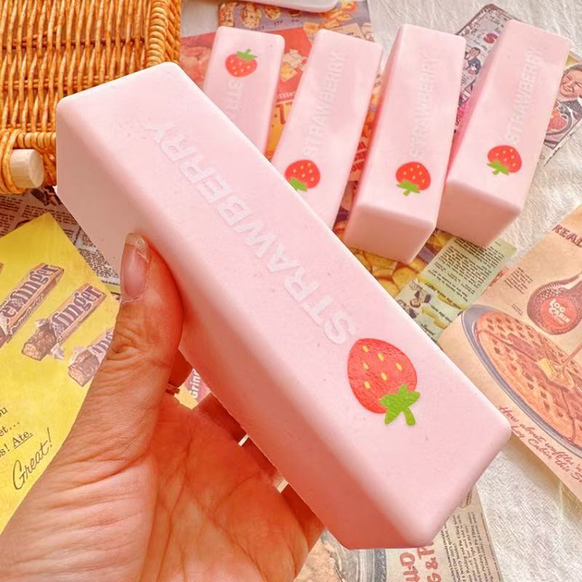 Strawberry Super Wet Soft Milk Bar Squishy Toy Slow Rising PU Stress Relief Squeeze Stick