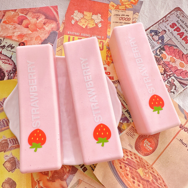 Strawberry Super Wet Soft Milk Bar Squishy Toy Slow Rising PU Stress Relief Squeeze Stick – product detail