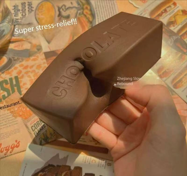 Chocolate Super Wet Soft Milk Bar Squishy Toy Slow Rising PU Stress Relief Squeeze Stick – product detail