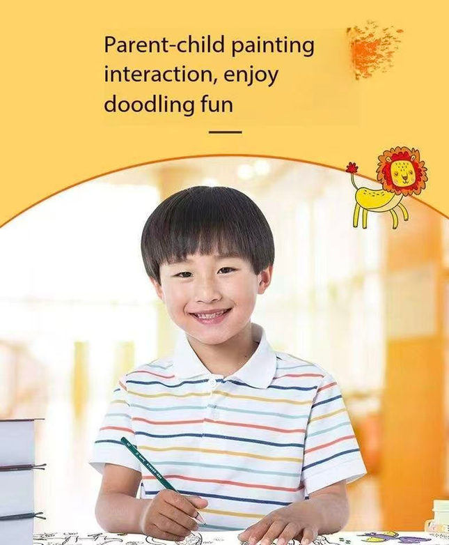 2 Piece- 6M Coloring Scroll Drawing Paper and 12-Color Marker Set Giant Doodle Art Mural for Wall Jumbo – product detail