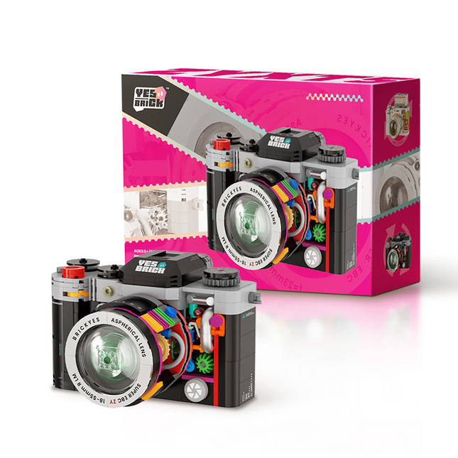 Black Vintage Twin Lens Reflex Camera Building Blocks Set
