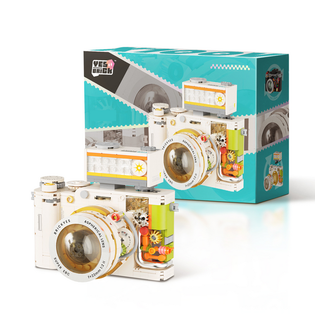 White Vintage Twin Lens Reflex Camera Building Blocks Set