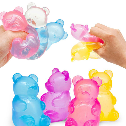 Purple Candy Gummy Bear Squishy Stress Relief Toy - Slow Rising Squeeze Fidget Toys, Soft TPR Sensory Toy for Anxiety Relief, Cute Kawaii Decompression Gift