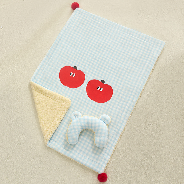 L size 2-Piece Plaid Apple Pet Blanket and Pillow V888-ELOSUNG50267