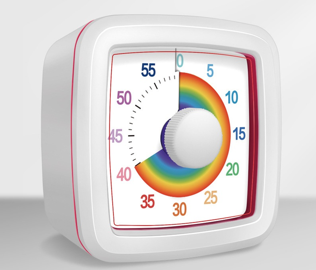 White Visual timer for kitchen a 60-minute rainbow countdown timer silent operation suitable for