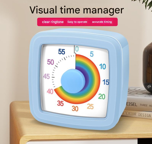 White Visual timer for kitchen a 60-minute rainbow countdown timer silent operation suitable for – product detail