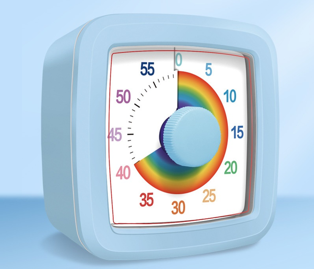 Blue Visual timer for kitchen a 60-minute rainbow countdown timer silent operation suitable for