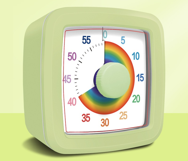Green Visual timer for kitchen a 60-minute rainbow countdown timer silent operation suitable for