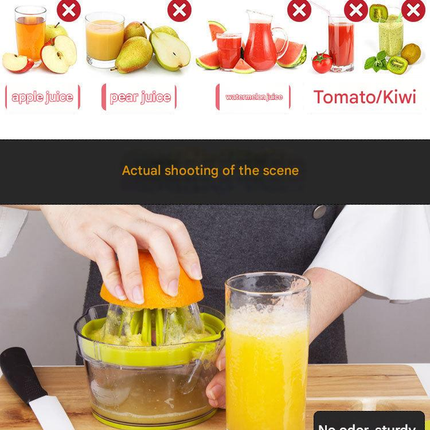 4-in-1 Manual Citrus Juicer with Grater and Egg Separator -Free Multi-Function Hand Press Lemon Orange Squeezer - Kitchen Gadget for Fresh Juice, Zest, and Cooking Prep