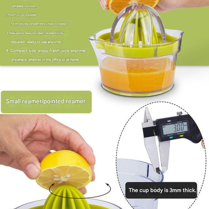 4-in-1 Manual Citrus Juicer with Grater and Egg Separator -Free Multi-Function Hand Press Lemon Orange Squeezer - Kitchen Gadget for Fresh Juice, Zest, and Cooking Prep