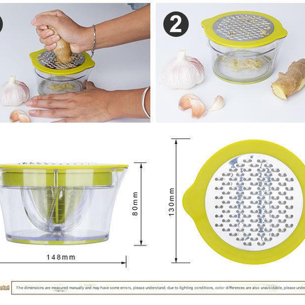 4-in-1 Manual Citrus Juicer with Grater and Egg Separator -Free Multi-Function Hand Press Lemon Orange Squeezer - Kitchen Gadget for Fresh Juice, Zest, and Cooking Prep