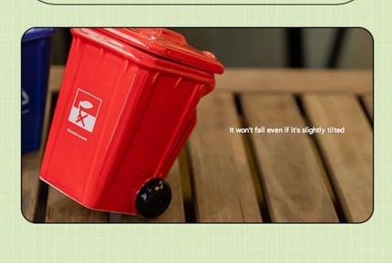 Blue  Creative Trash Can Ceramic Mug with Shovel Spoon - 400ml Funny Garbage Bin Coffee Cup with Lid - Novelty Gag Gift for Birthday Christmas - Quirky Kitchen Cup for Home Office