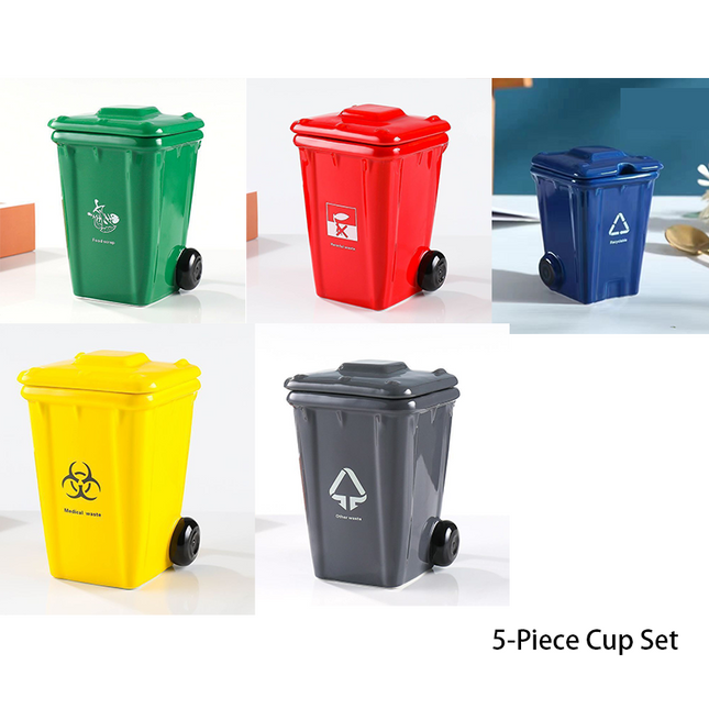 5-piece cup Creative Trash Can Ceramic Mug with Shovel V888-ELOSUNG50283