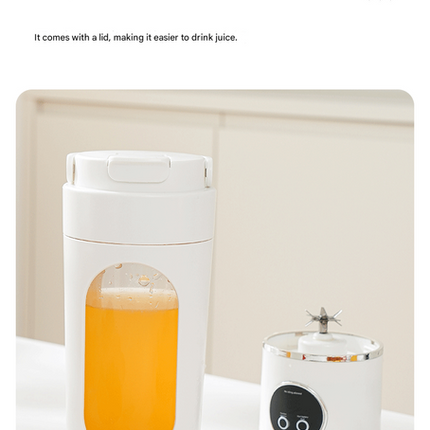 White 3.7V Portable Blender 700ml Wireless Juicer Cup - 12 Blade USB Rechargeable Smoothie Maker with LED Display - Personal Fruit Mixer with Safety Lock - BPA Free Travel Blender for Home Office Outdoor