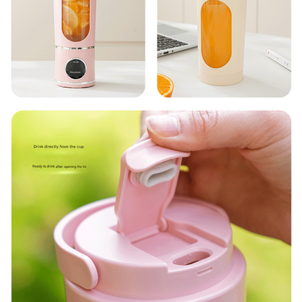Black 3.7V Portable Blender 700ml Wireless Juicer Cup - 12 Blade USB Rechargeable Smoothie Maker with LED Display - Personal Fruit Mixer with Safety Lock - BPA Free Travel Blender for Home Office Outdoor