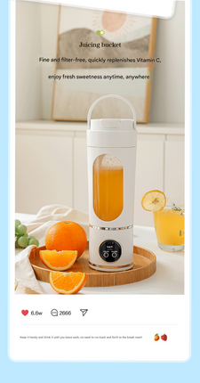 Blue 7.4V Portable Blender 700ml Wireless Juicer Cup - 12 Blade USB Rechargeable Smoothie Maker with LED Display - Personal Fruit Mixer with Safety Lock - BPA Free Travel Blender for Home Office Outdoor