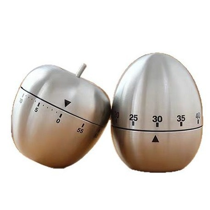 2-piece Apple and Egg Shape Stainless Steel Kitchen Timer Mechanical Cooking V888-ELOSUNG50297