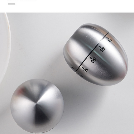2-piece Apple and Egg Shape Stainless Steel Kitchen Timer Mechanical Cooking – shape and profile