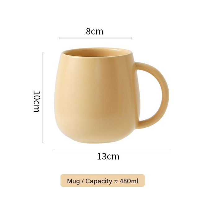 Khaki Premium Macaron Ceramic Coffee Mug V888-ELOSUNG50300
