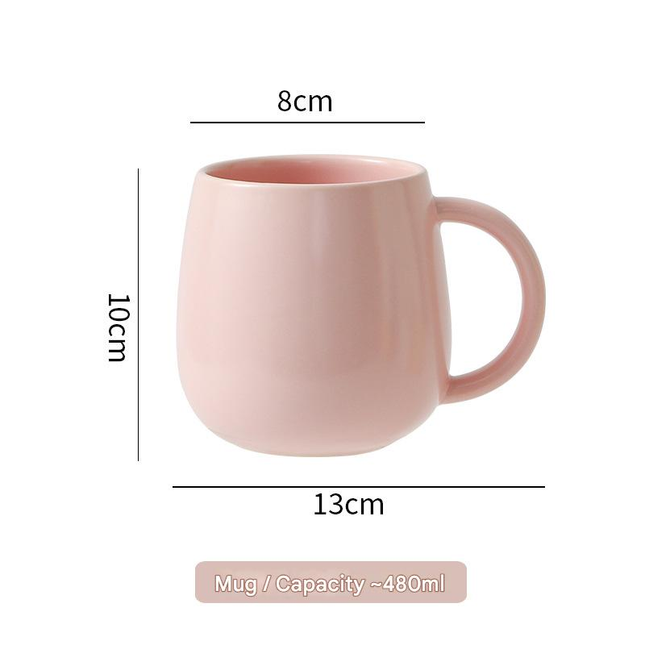 Pink Premium Macaron Ceramic Coffee Mug V888-ELOSUNG50301