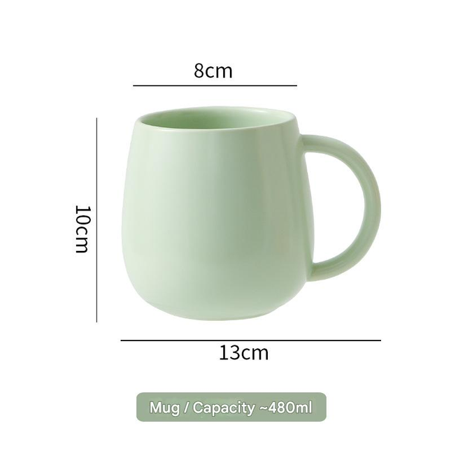 Green Premium Macaron Ceramic Coffee Mug V888-ELOSUNG50302