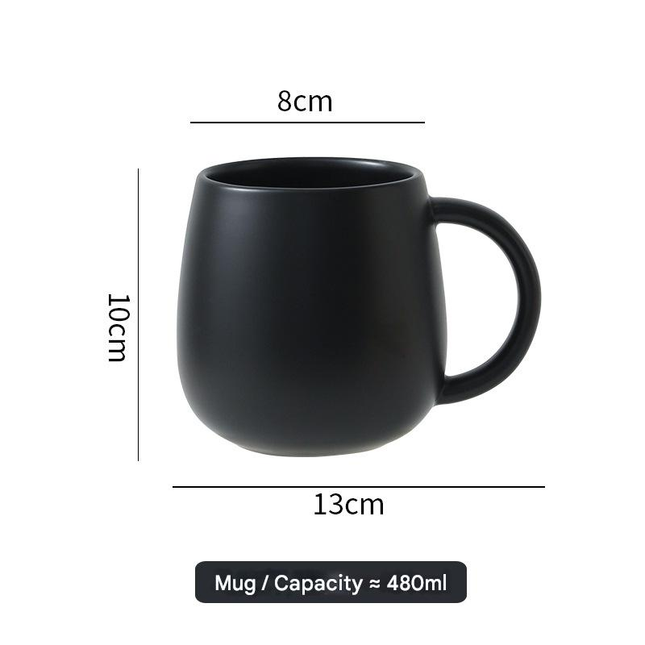 Black Premium Macaron Ceramic Coffee Mug V888-ELOSUNG50304