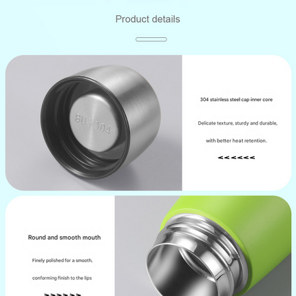 Black Premium 304 Stainless Steel Vacuum Insulated Water Bottle - 532ml Large Capacity Sports Flask with 12-24 Hour Thermal Retention, Leak-Proof Portable Travel Mug for Gym, Office, Car and Outdoor Activities