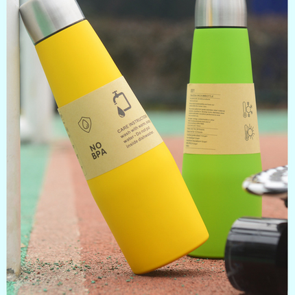 2-piece Red and Blue Premium 304 Stainless Steel Vacuum Insulated Water Bottle - 532ml Large Capacity Sports Flask with 12-24 Hour Thermal Retention, Leak-Proof Portable Travel Mug for Gym, Office, Car and Outdoor Activities