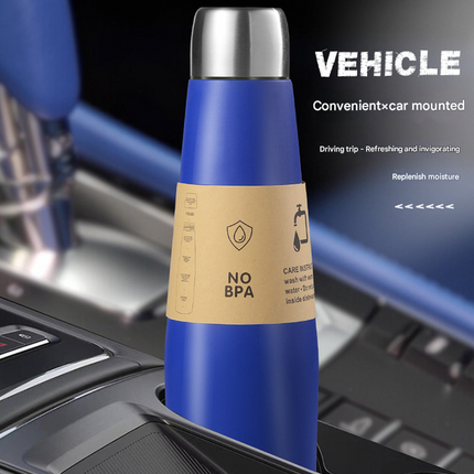 2-piece Green and Yellow Premium 304 Stainless Steel Vacuum Insulated Water Bottle - 532ml Large Capacity Sports Flask with 12-24 Hour Thermal Retention, Leak-Proof Portable Travel Mug for Gym, Office, Car and Outdoor Activities