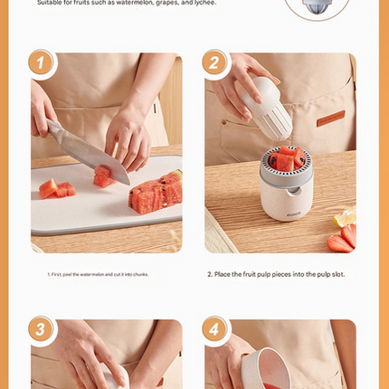 Portable Manual Citrus Juicer Hand Press Lemon Orange Squeezer 2-in-1 Reamer with Built-in 470ml Cup, PP Material Lightweight Fruit Juicer for Kitchen Travel Camping, Easy Clean