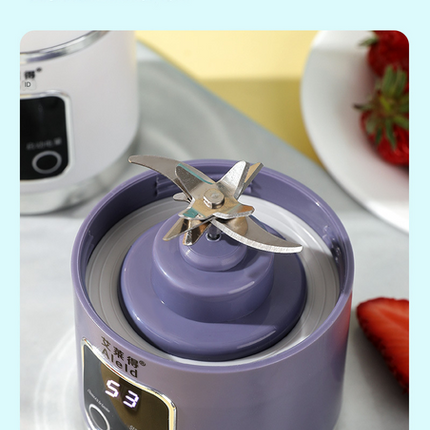 2-piece Purple and Green 7.4V Portable Blender Smoothie Maker 450ml Wireless Rechargeable Juicer Cup with 12-Blade Stainless Steel Cutter, LED Digital Display, USB Charging Personal Blender for Travel Gym Office Home