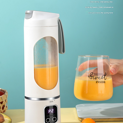 2-piece Purple and Green 7.4V Portable Blender Smoothie Maker 450ml Wireless Rechargeable Juicer Cup with 12-Blade Stainless Steel Cutter, LED Digital Display, USB Charging Personal Blender for Travel Gym Office Home