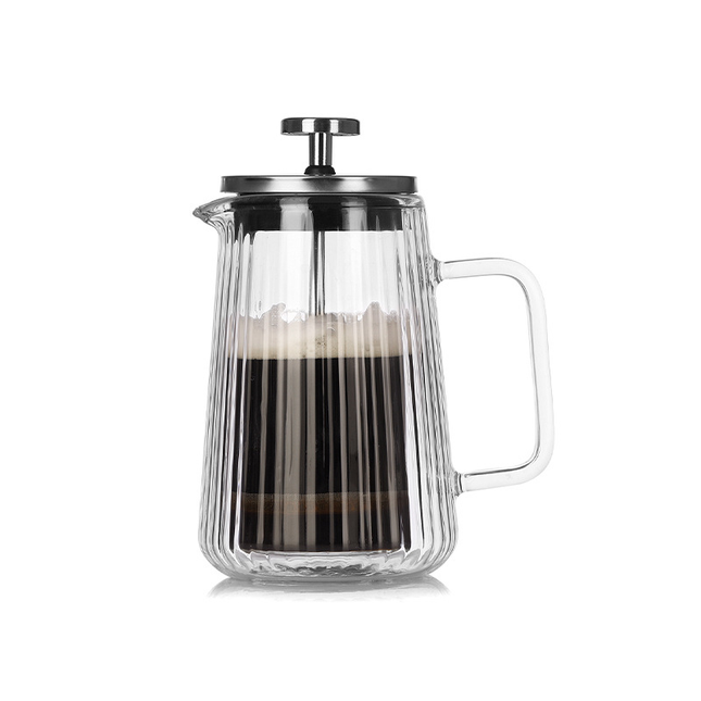 350ML Double Wall Glass French Press Coffee V888-ELOSUNG50338 in Stainless Steel