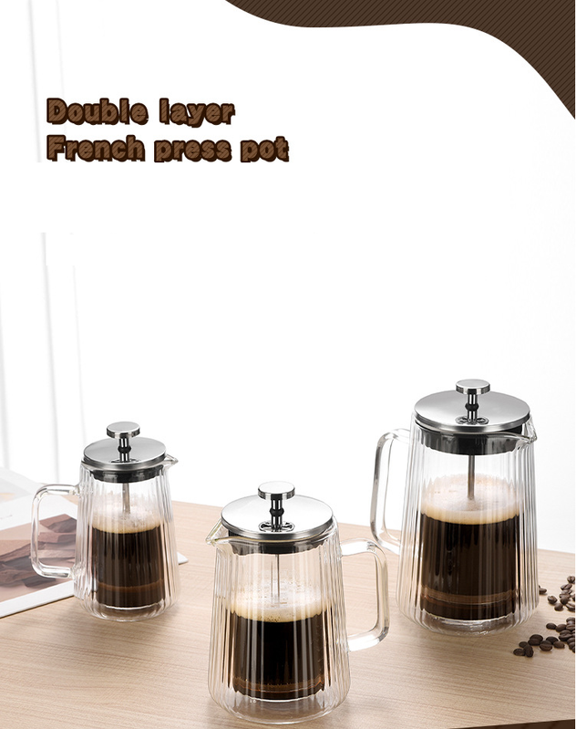 650ML Double Wall Glass French Press Coffee – product detail