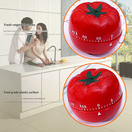 Small Size Tomato-shaped alarm Kitchen Timer - 60 Minute Mechanical Countdown Timer with Loud Alarm, Cute Vegetable Design, No Battery Required - Perfect for Cooking, Baking & Time Management