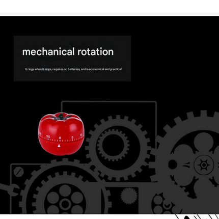 Big Size Tomato-shaped alarm Kitchen Timer - 60 Minute Mechanical Countdown Timer with Loud Alarm, Cute Vegetable Design, No Battery Required - Perfect for Cooking, Baking & Time Management