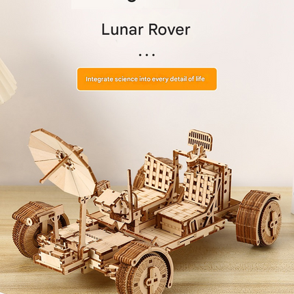 3D Wooden Puzzle Lunar Rover Model Kit - DIY Space Exploration Vehicle