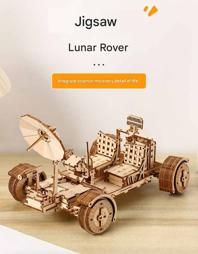 3D Wooden Puzzle Lunar Rover Model Kit – product detail