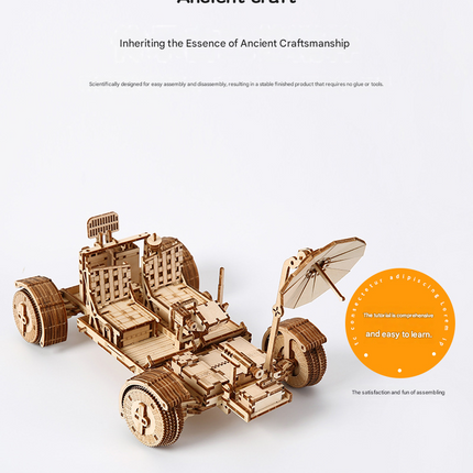 3D Wooden Puzzle Lunar Rover Model Kit - DIY Space Exploration Vehicle