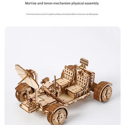 3D Wooden Puzzle Lunar Rover Model Kit - DIY Space Exploration Vehicle