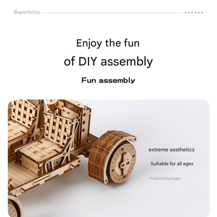 3D Wooden Puzzle Lunar Rover Model Kit - DIY Space Exploration Vehicle
