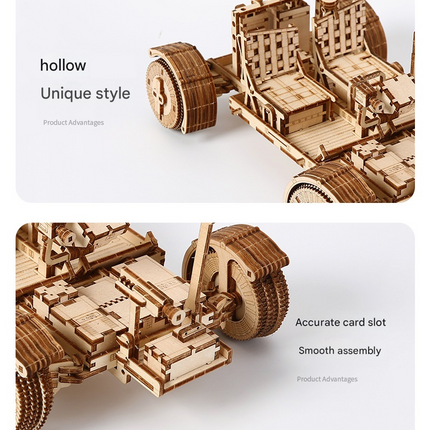 3D Wooden Puzzle Lunar Rover Model Kit - DIY Space Exploration Vehicle