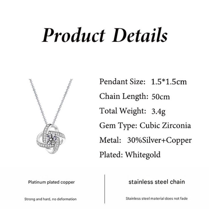 Gold-colored  Necklace  Rose Box Set Eternal Star Three-Leaf Clover Necklace - Mother's Day Gift, Comes with Free Gift Box - Mother's Day Jewelry Gift